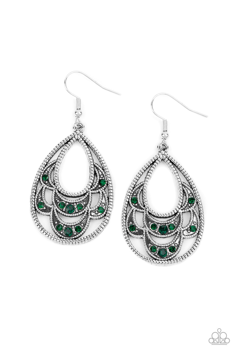 Malibu Macrame - Green-Paparazzi Earrings (PZ-1277)