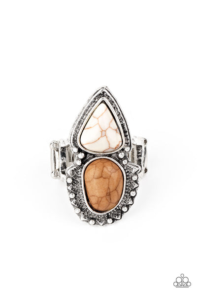 Mojave Mosaic - Brown Paparazzi Ring (R172)