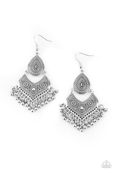 Music To My Ears - Silver Paparazzi Earrings (#1657)