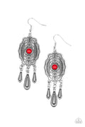 Paparazzi Earrings - Natural Native - Red (PZ-763)
