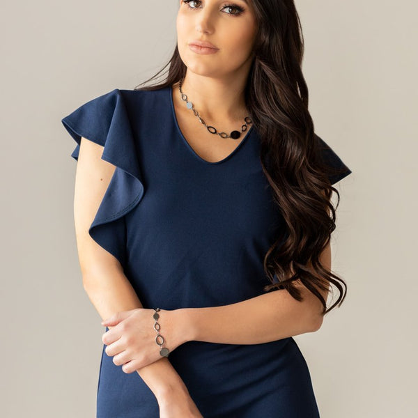 Working OVAL-time - Black Paparazzi Necklace (PZ-5130)