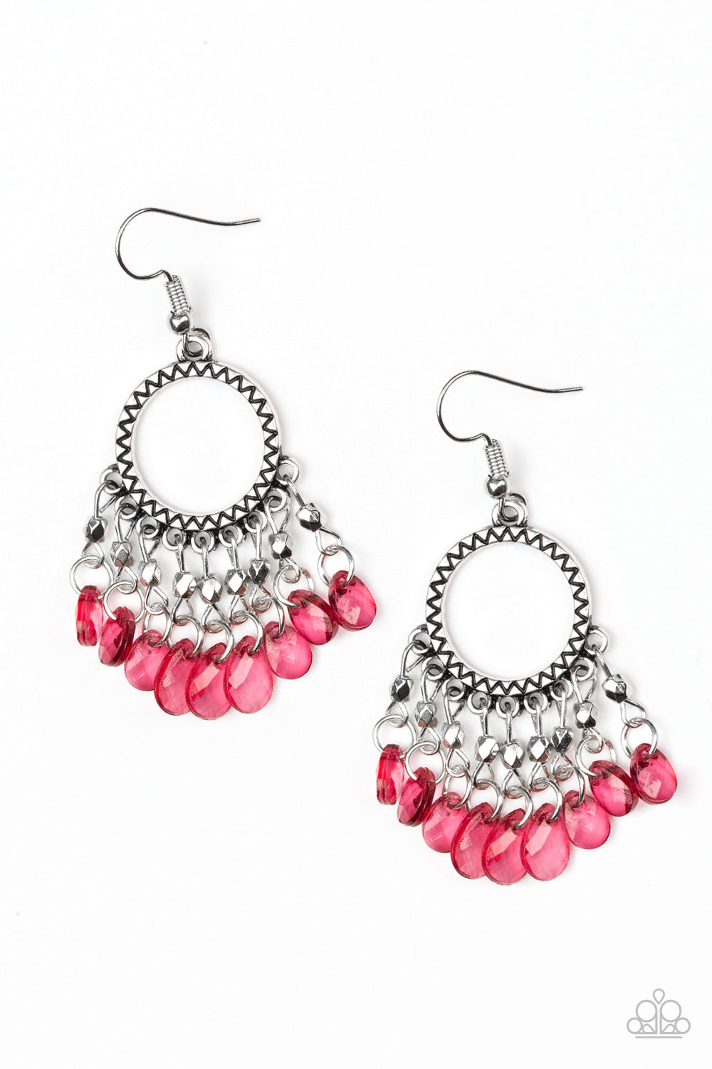 Paparazzi Earrings - Paradise Palace - Red (#560)