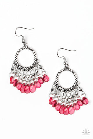 Paparazzi Earrings - Paradise Palace - Red (PZ-560)