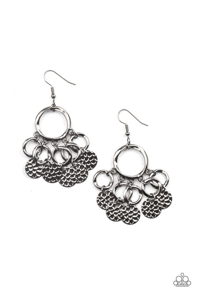 Partners in CHIME - Black Paparazzi Earrings (#4345)