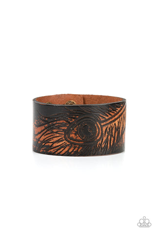 Positively Peacock - Black Paparazzi Wrap Bracelet (W147)