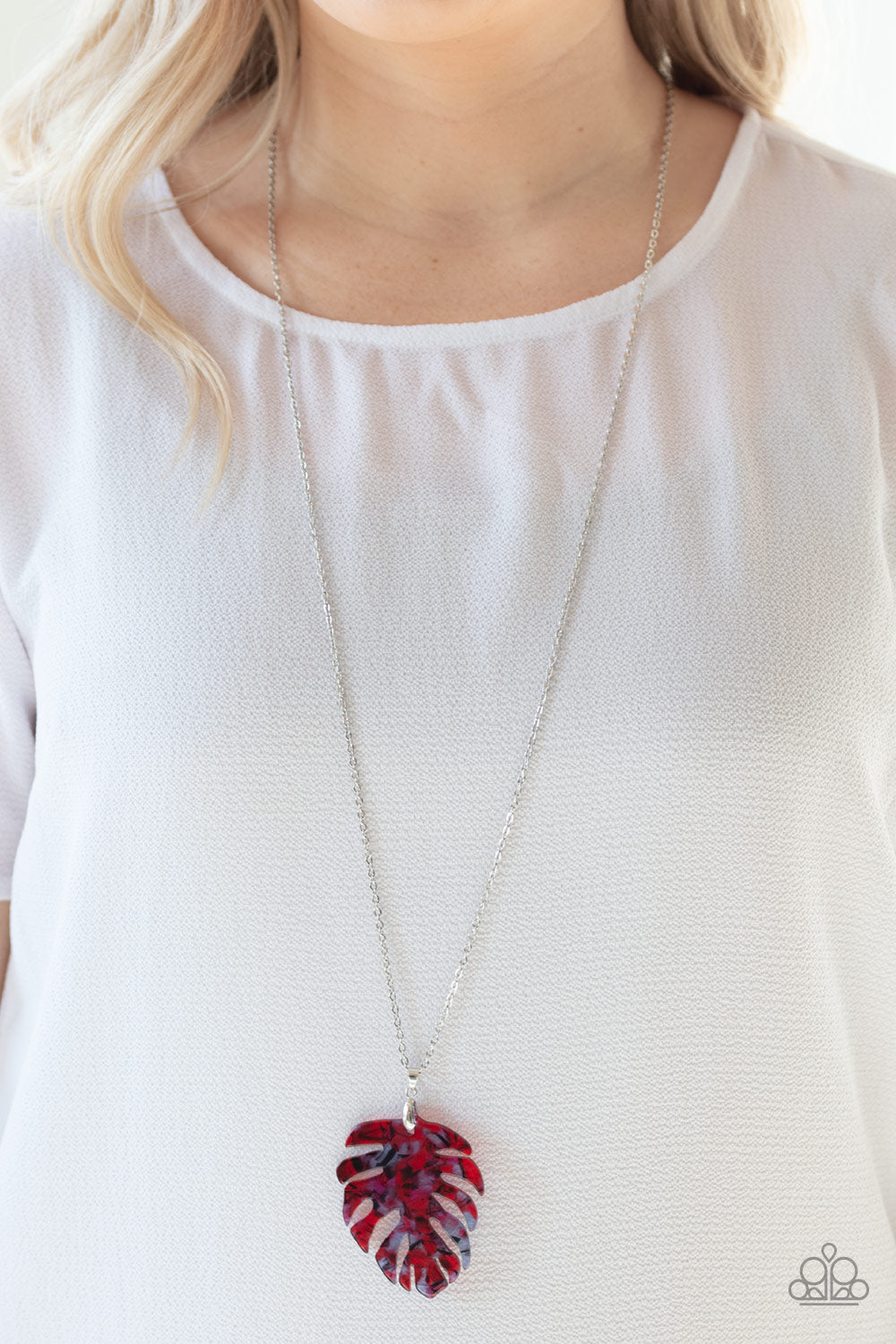 Prismatic Palms - Red-Paparazzi Necklace (PZ-663)