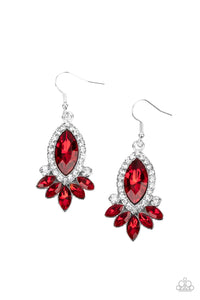 Prismatic Parade - Red Paparazzi Earrings (#4647)