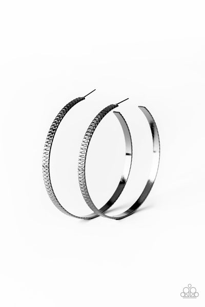 Paparazzi Earrings - Retro Rebellion - Black