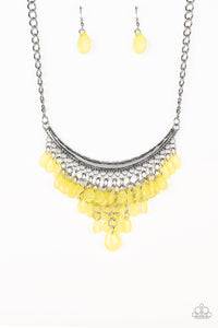 Rio Rainfall - Yellow-Paparazzi Necklace (#100)