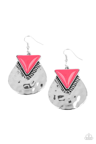 Road Trip Treasure - Pink Paparazzi Earrings(#2235)