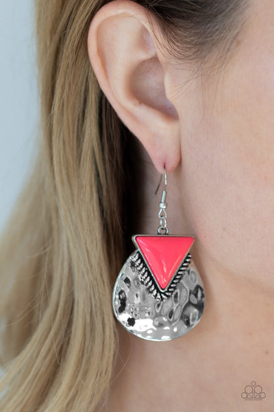 Road Trip Treasure - Pink Paparazzi Earrings(#2235)