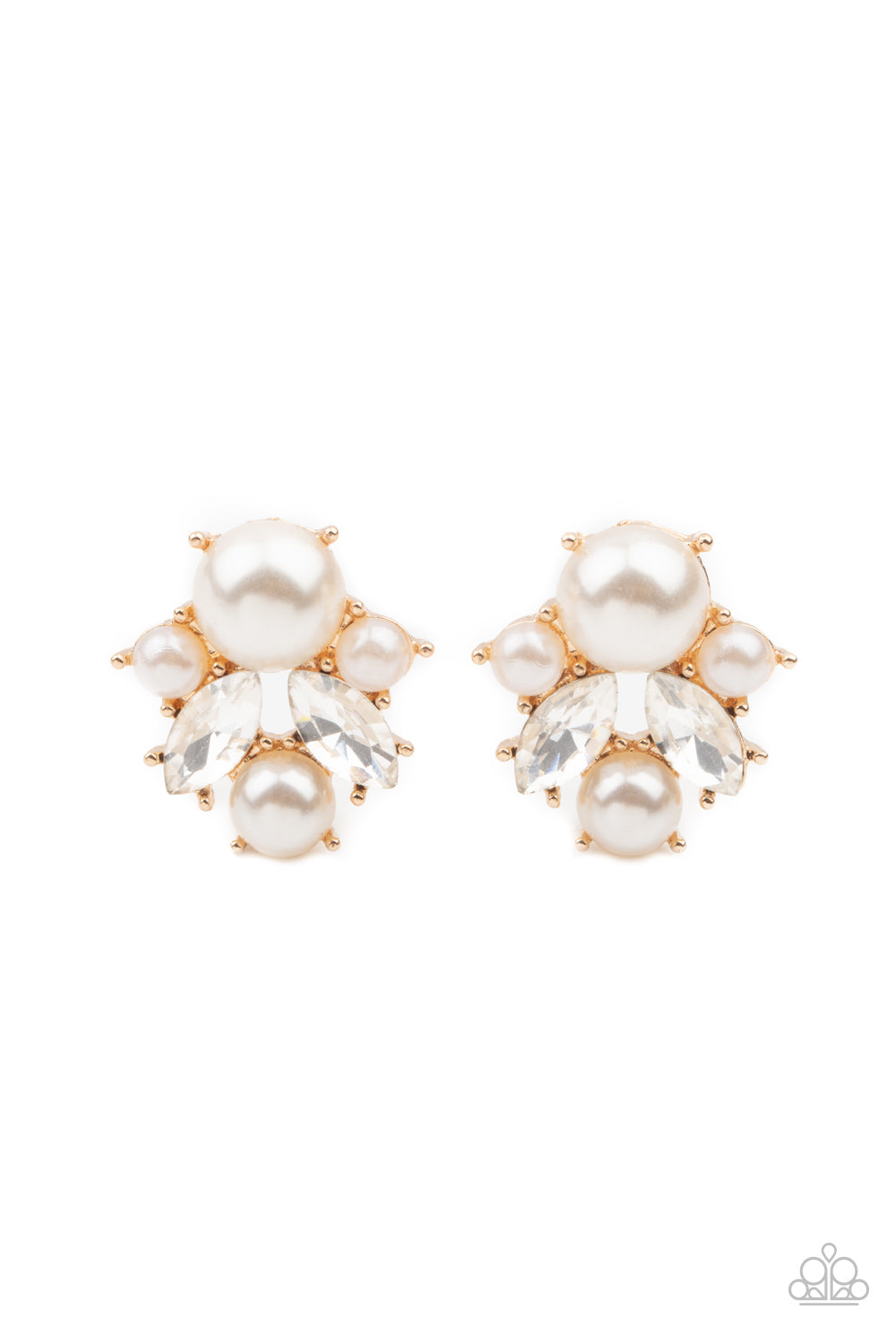 Royal Reverie - Gold Paparazzi Earrings (PZ-1339)