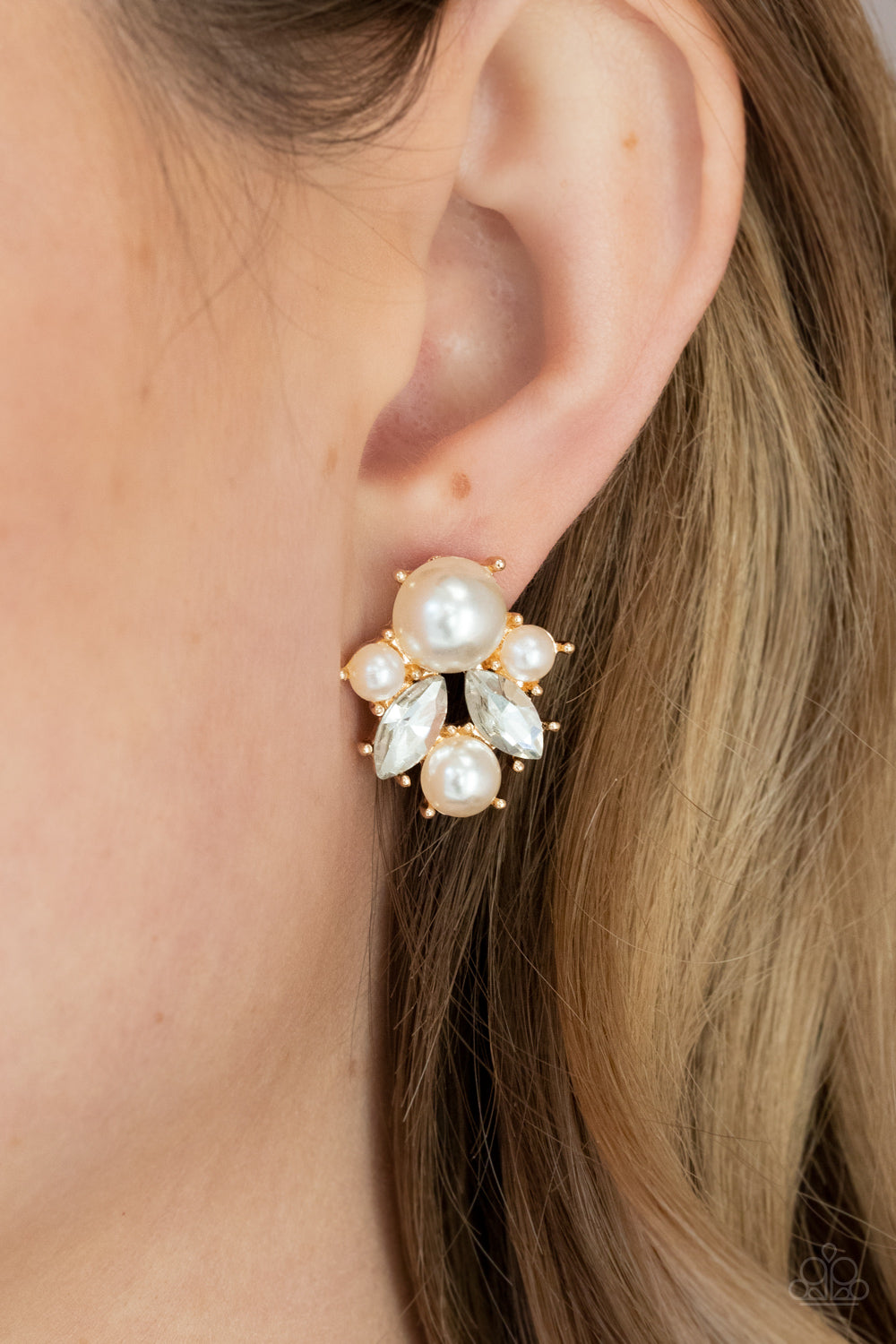 Royal Reverie - Gold Paparazzi Earrings (PZ-1339)