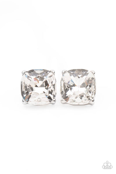 Royalty High - White Paparazzi Earrings
