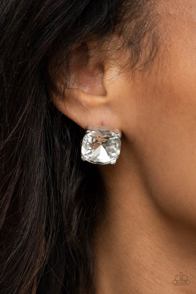Royalty High - White Paparazzi Earrings