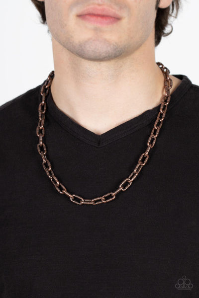 Rural Recruit - Copper Paparazzi Men's Necklace (#4373)