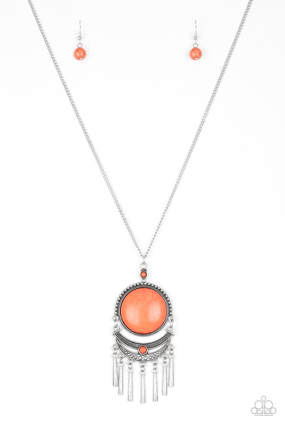 Rural Rustler - Orange-Paparazzi Necklace (PZ-1271)