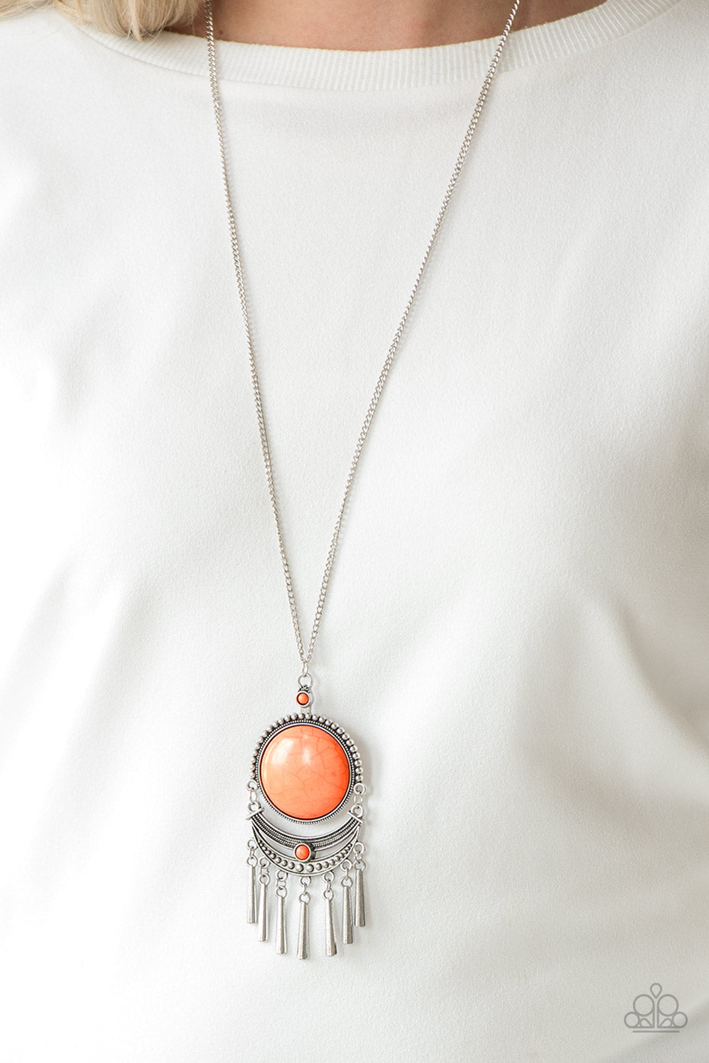 Rural Rustler - Orange-Paparazzi Necklace (PZ-1271)