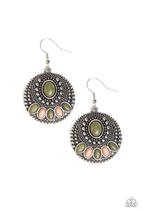 Sandstone Paradise - Green-Paparazzi Earrings (#1321)
