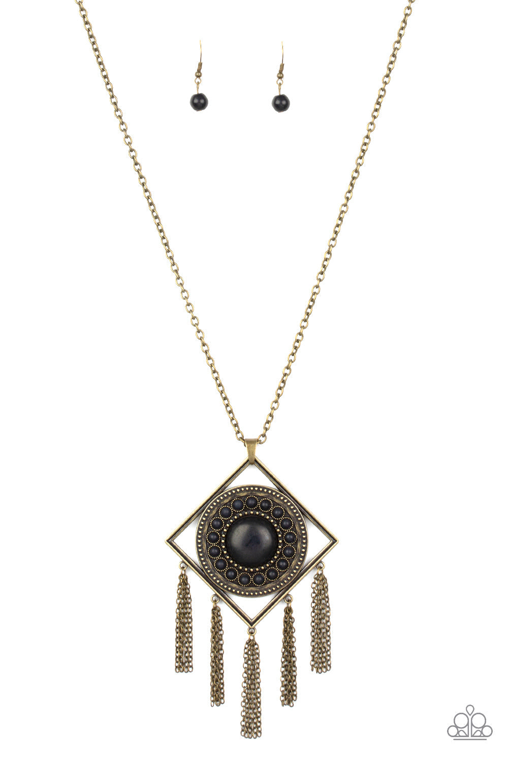 Paparazzi Long Necklace - Sandstone Solstice - Brass (#072)