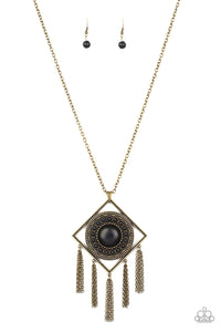 Paparazzi Long Necklace - Sandstone Solstice - Brass (#072)