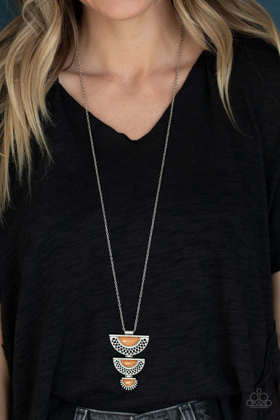 Serene Sheen - Orange - Paparazzi Necklace (#245)