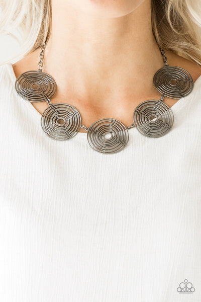 Paparazzi Necklace  - SOL-Mates - Black (#1091)