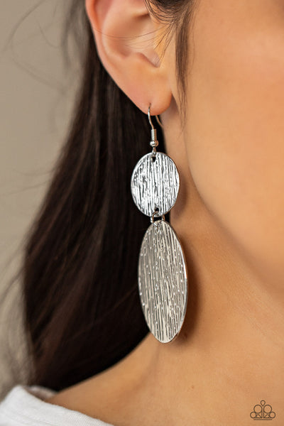 Status CYMBAL - Silver Paparazzi Earrings