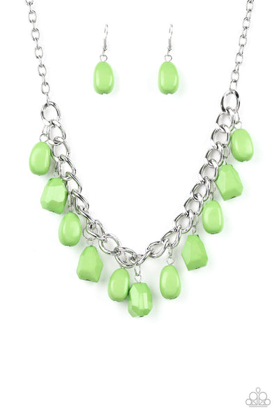 Take The COLOR Wheel! - Green-Paparazzi Necklace