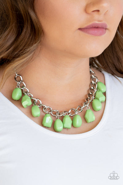 Take The COLOR Wheel! - Green-Paparazzi Necklace