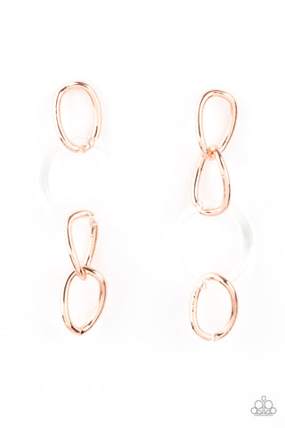 Talk In Circles - Copper Paparazzi Earrings