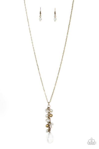 Paparazzi Necklace - Teardrop Serenity - Brass (#1645)