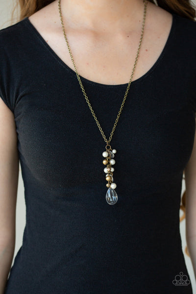 Paparazzi Necklace - Teardrop Serenity - Brass (#1645)