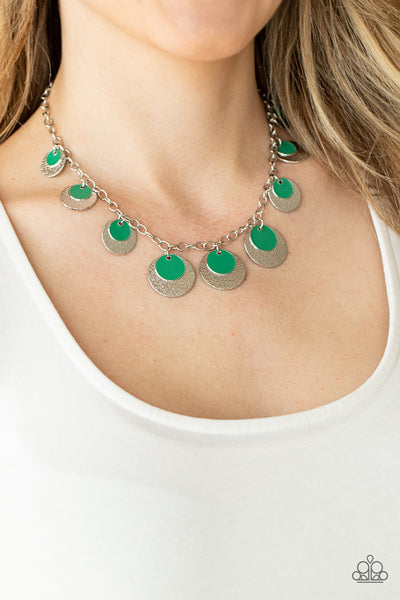 The Cosmos Are Calling - Green Paparazzi Necklace