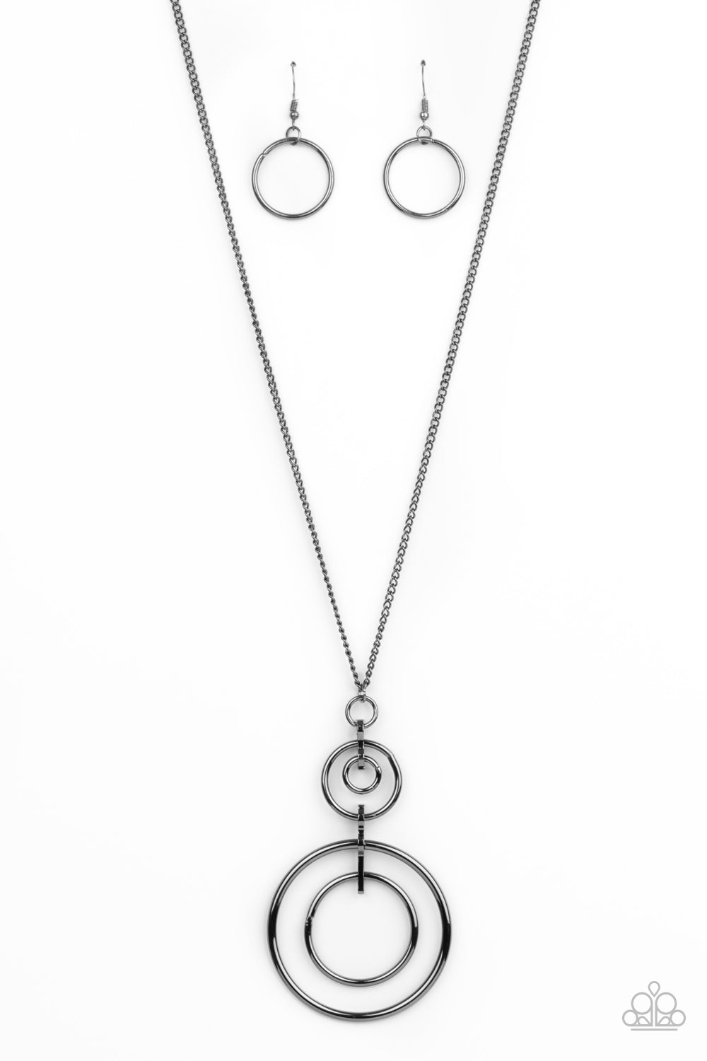 The Inner Workings - Black/Gun Metal Paparazzi Necklace (#2674)