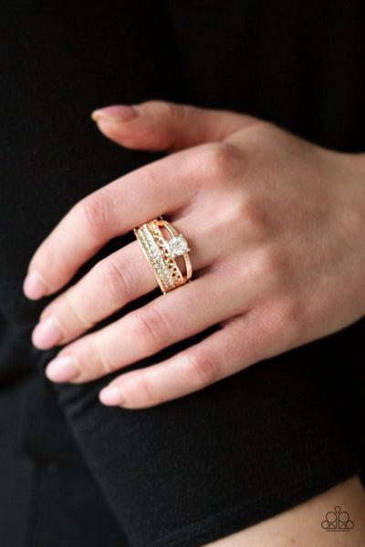 Paparazzi Ring - The Overachiever - Rose Gold (R329)