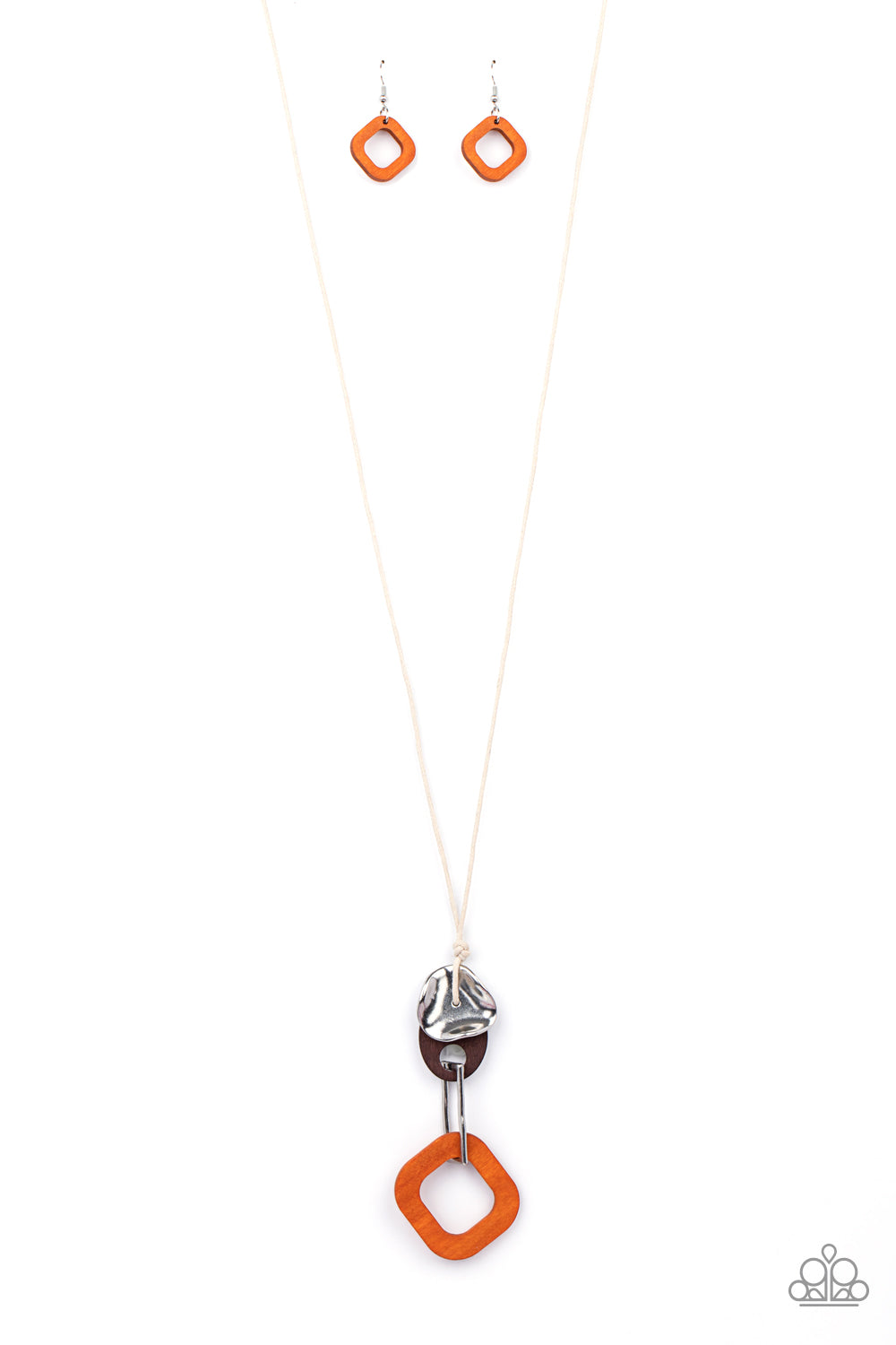 Top Of The WOOD Chain - Orange Paparazzi Necklace