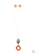 Top Of The WOOD Chain - Orange Paparazzi Necklace