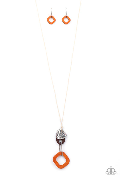 Top Of The WOOD Chain - Orange Paparazzi Necklace