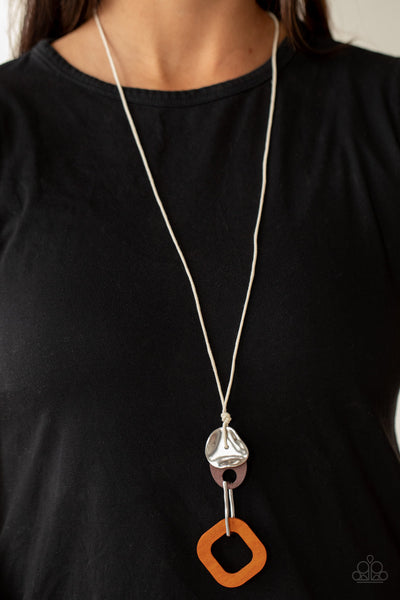 Top Of The WOOD Chain - Orange Paparazzi Necklace