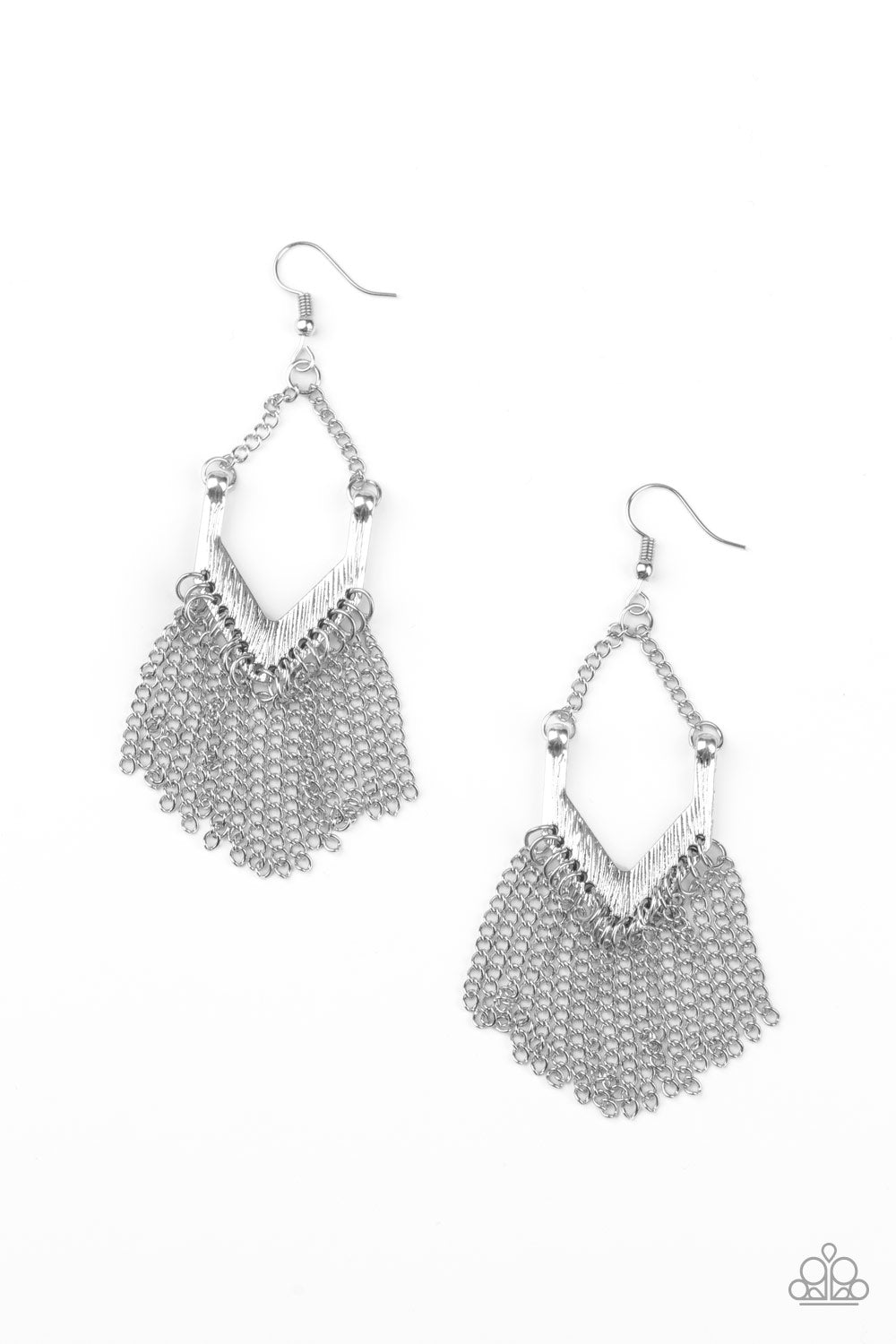 Paparazzi Earrings - Unchained Fashion - Silver (PZ-742)