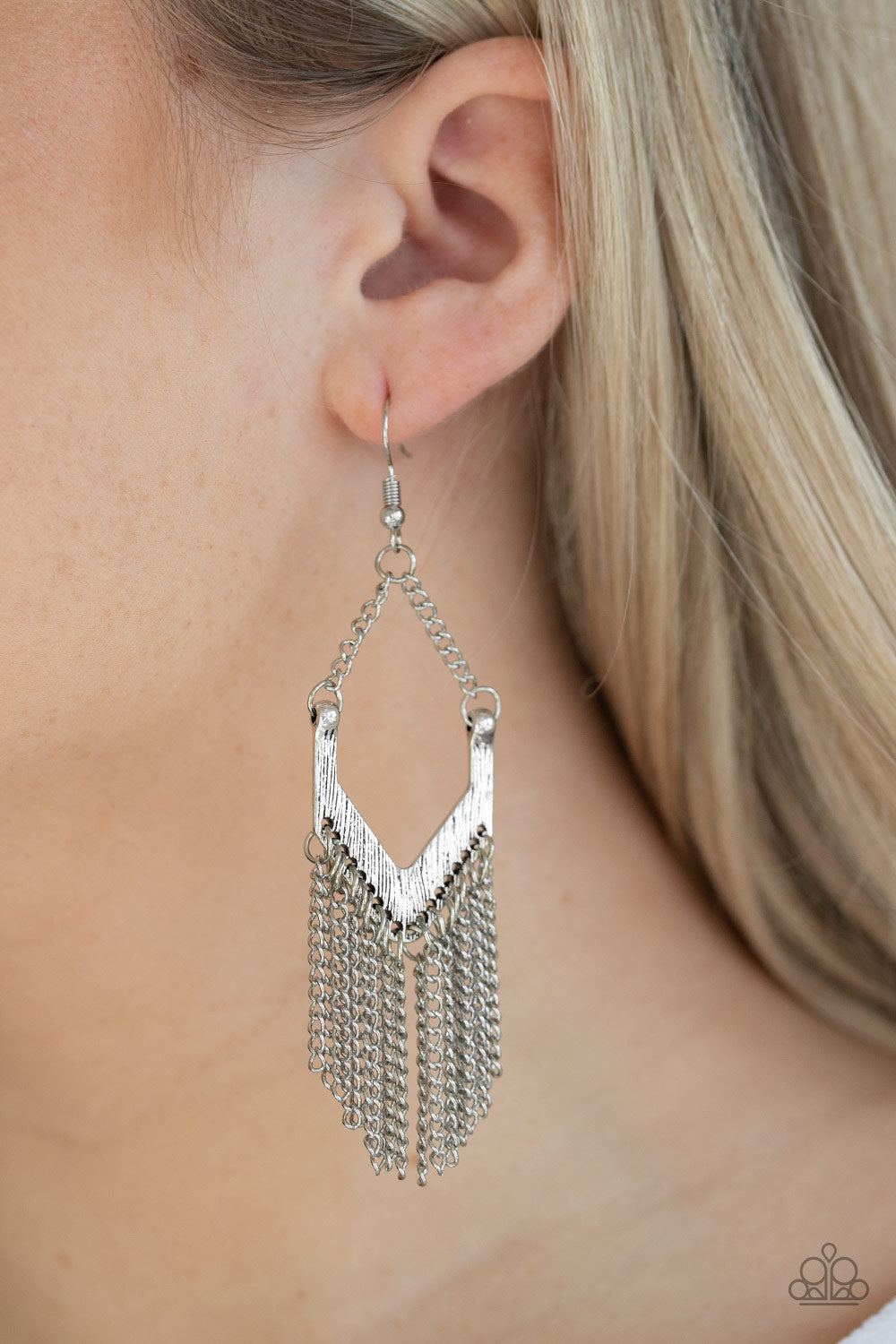 Paparazzi Earrings - Unchained Fashion - Silver (PZ-742)