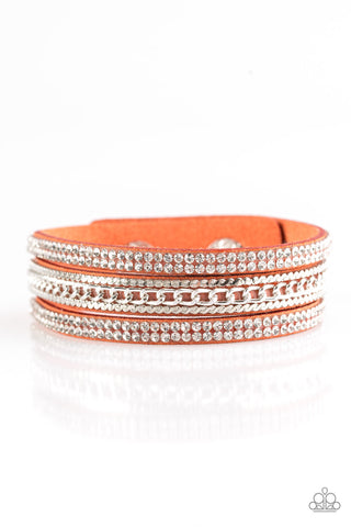 Unstoppable - Orange-Paparazzi Wrap Bracelet (W127)
