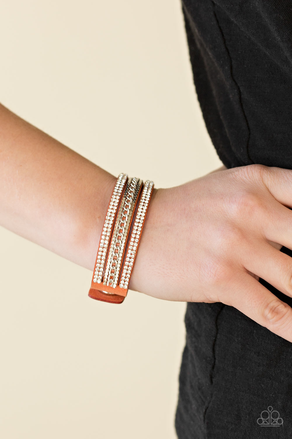Unstoppable - Orange-Paparazzi Wrap Bracelet (W127)
