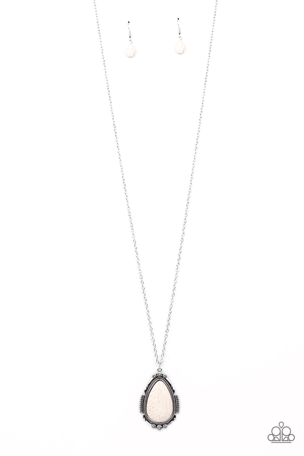 Western Fable - White Paparazzi Necklace (PZ-3023)