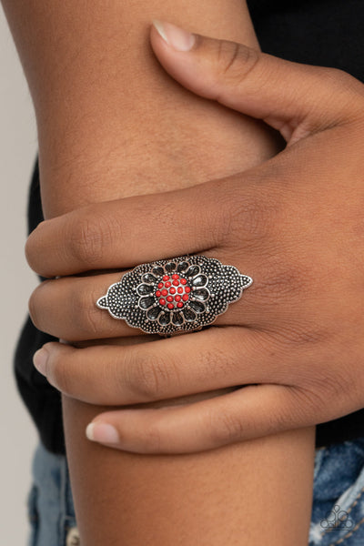 Wildly Wallflower - Red Paparazzi Ring (R250)