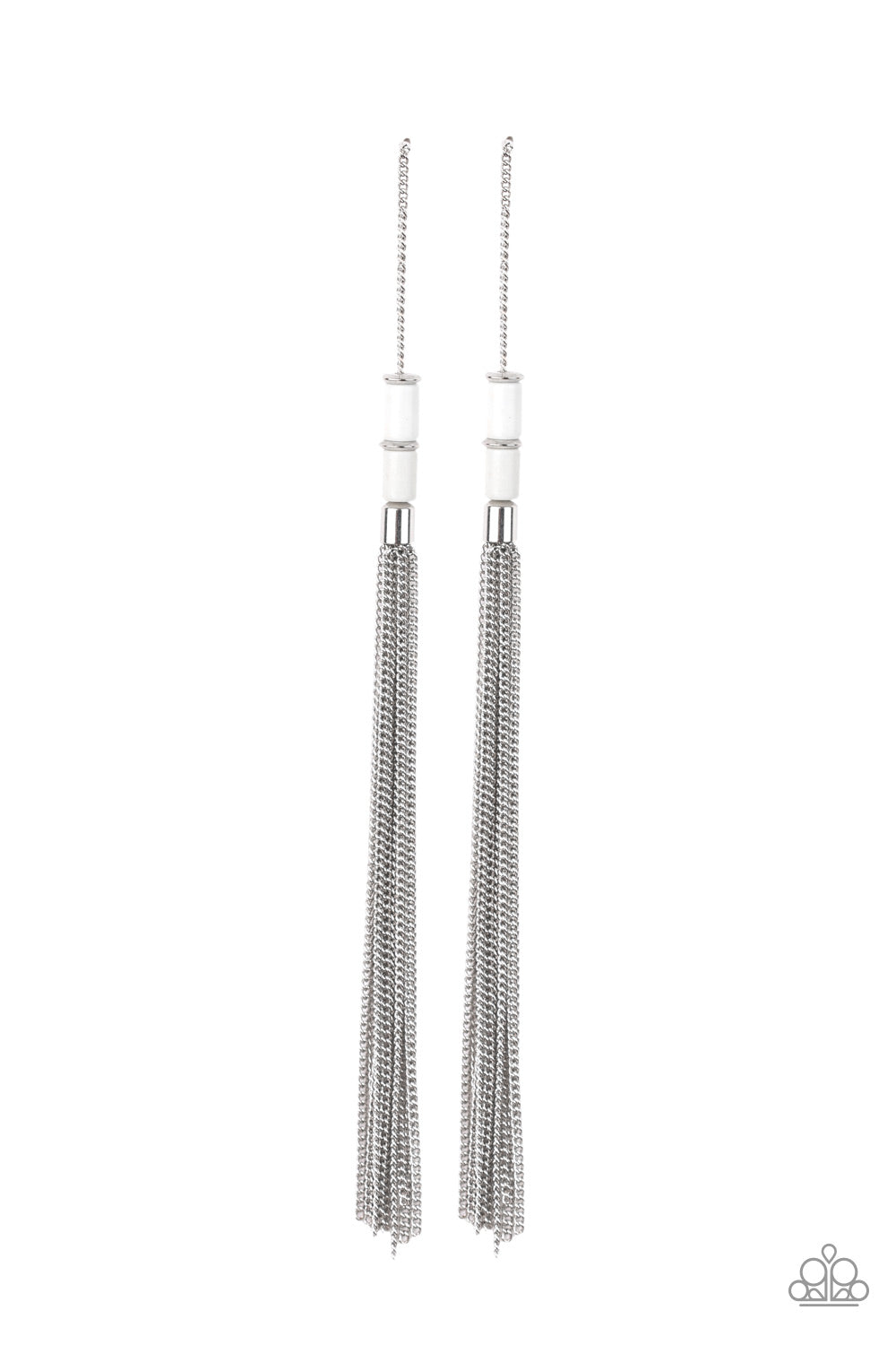 Windblown - White-Paparazzi Earrings (PZ-674)