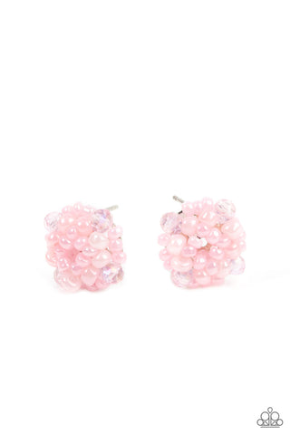 Bunches of Bubbly - Pink Paparazzi Earrings (#692)