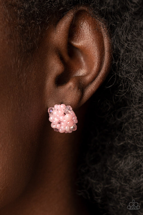 Bunches of Bubbly - Pink Paparazzi Earrings (PZ-692)