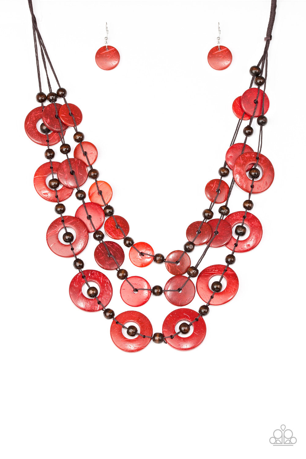 Paparazzi Necklace - Catalina Coastin - Red (#1686)